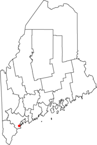 メイン州内の位置の位置図