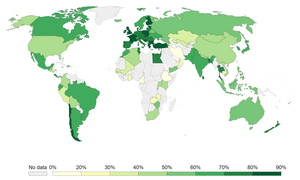 Taxes as a share of cigarette price, 2014[102]