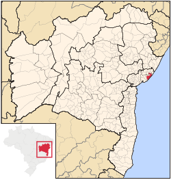 Location of Camaçari in Bahia