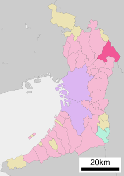 Location of Hirakata in Osaka Prefecture
