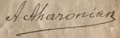 signature d'Avetis Aharonian