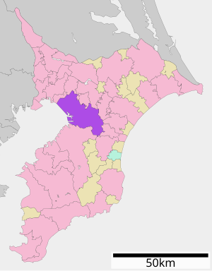 Lage Chibas in der Präfektur