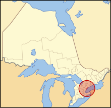 Location of Toronto in the province of Wp/khw/Ontario