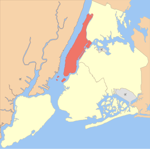 Vị trí của Manhattan trong Thành phố New York