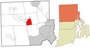 Location in Providence County and the state of Rhode Island.