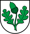 Zweiblättriger Eichenzweig mit Frucht im Wappen von Würenlingen AG, Schweiz
