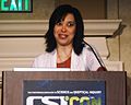 Sharon Hill speaking about weird news at CSICon 2