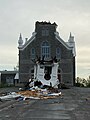 The church steeple of St-Hugues parish after the storm in Sarsfield, east of Ottawa