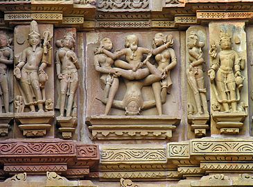 Acrobatic sex at Kandariya Mahadeva Temple: Woman on top