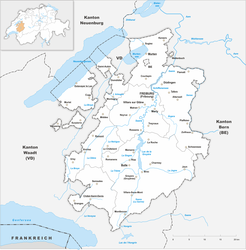 Canton Friburgo – Mappa