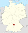 Tyskland, beliggenhed af Ansbach markeret