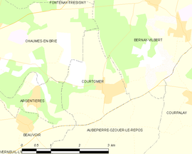 Mapa obce Courtomer