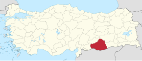 Provincie Şanlıurfa na mapě Turecka