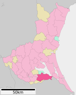 Location of Inashiki in Ibaraki Prefecture