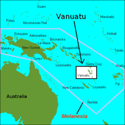 Location of Vanuatu