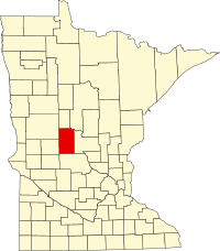 Map of Minesota highlighting Todd County