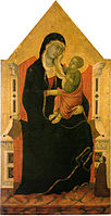 Majhen donator z Marijo na prestolu in otrokom, ca 1335