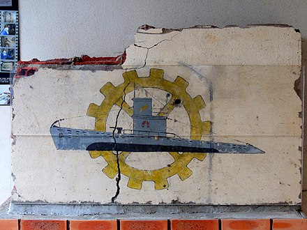 Fresque du U-96 au Grand Blockhaus de Batz-sur-Mer.