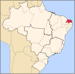 Location of State of Rio Grande do Norte in Brazil