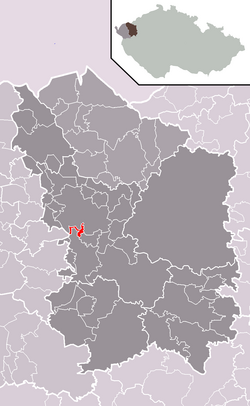 Localização de Březová no distrito de Karlovy Vary