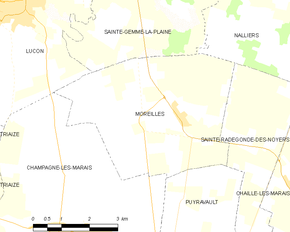 Poziția localității Moreilles