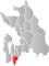 Vestby markert med rødt på fylkeskartet