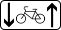 Direction of movement of cyclists