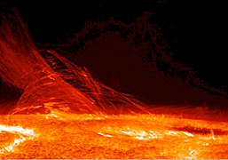 Eruption an der Photosphäre der Sonne (Aufnahme des Hinode-Teleskops)