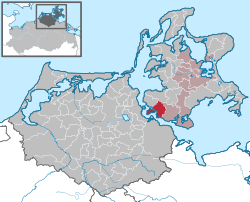 Elhelyezkedése Mecklenburg-Elő-Pomeránia térképén