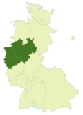 Map of Germany: Position of the Oberliga West highlighted