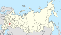 Die ligging van Oeljanofsk-oblast in Rusland