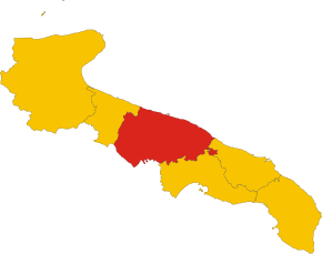 Poziția provinciei în Puglia