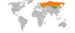 Haritada gösterilen yerlerde Mongolia ve Russia