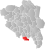 Gran markert med rødt på fylkeskartet