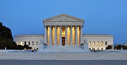 Panorama of United States Supreme Court Building at Dusk