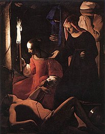 Den helige Sebastian vårdas av den fromma Irene, målning av Georges de La Tour från 1649.