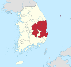 Location of North Gyeongsang Province