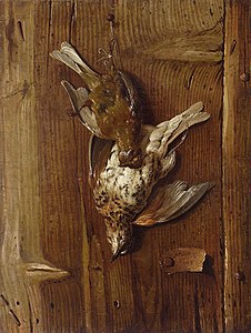 Trompe l'oeil avec oiseau 1768, Musée de Varsovie