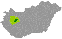 Veszprém District within Hungary and Veszprém County.