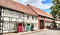 Half-timbered houses opposite the church