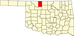 Karte von Alfalfa County innerhalb von Oklahoma