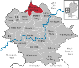 Läget för Mengerskirchen i Landkreis Limburg-Weilburg