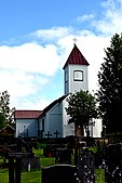 View of Bergö church from cemetery