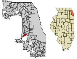 Location of Willow Springs in Cook County, Illinois.