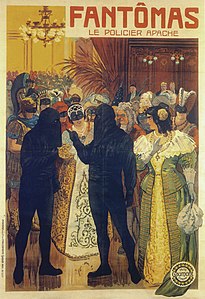 Affiche du film Fantômas contre Fantômas (1914) réalisé par Louis Feuillade.