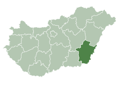 Location of Békés County