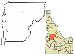 Location of Smiths Ferry in Valley County, Idaho.
