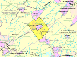 Census Bureau map of Washington Township, Warren County, New Jersey