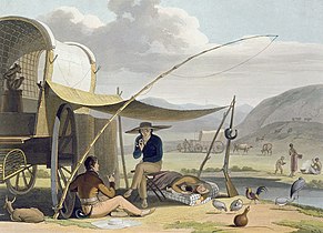 Trekboer montando un campamento (c. 1804)