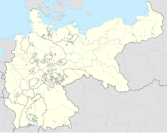Mapa konturowa Cesarstwa Niemieckiego, blisko centrum u góry znajduje się punkt z opisem „Berlin”